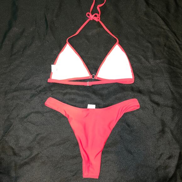 Bikini With Skirt Cover Red And White NWOT - Picture 2 of 7